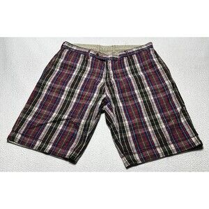 Polo Ralph Lauren Reversible Shorts Mens 33 Plaid Casual Cotton *HOLES *SPOTS